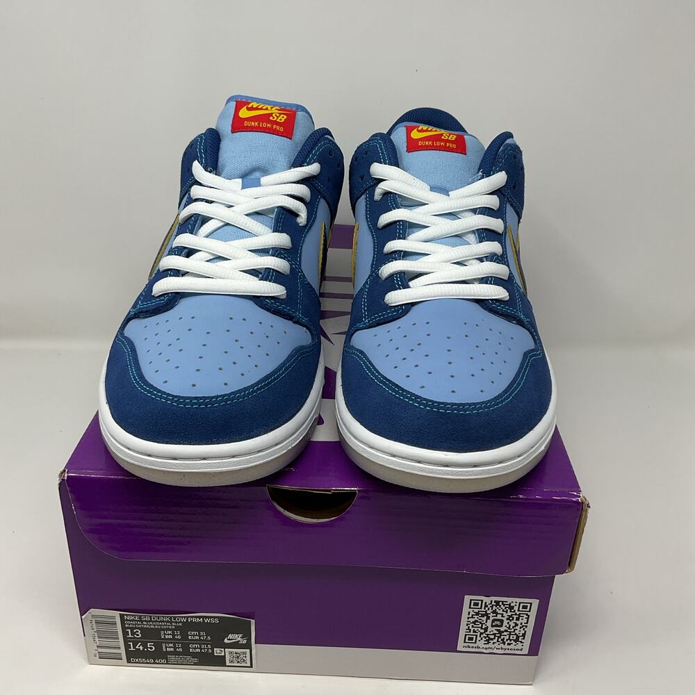 2022 Nike Sb Dunk Low Premium Why So Sad DX5549-400 Men’s size 13 Blue NEW DS - Picture 3 of 9